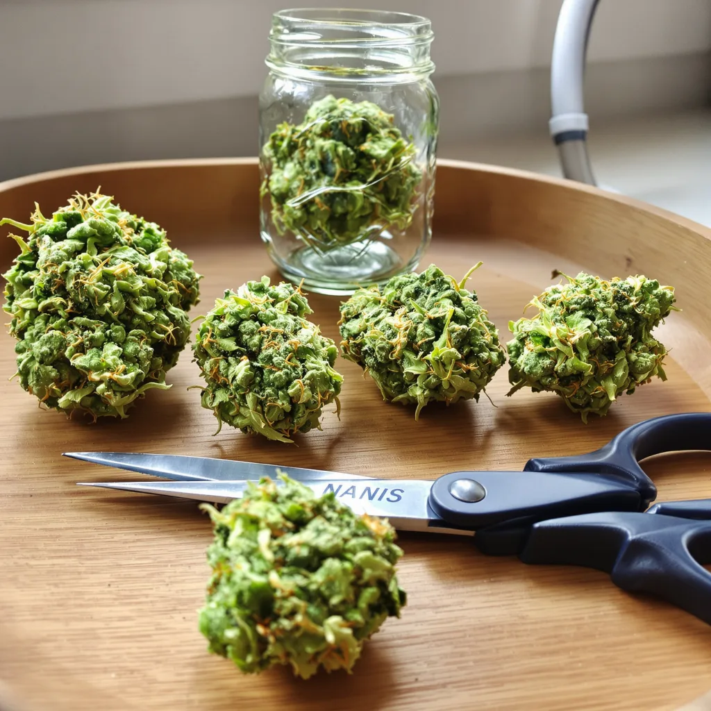 Mickey Kush 25% indica / 75% sativa flower with visible trichomes
