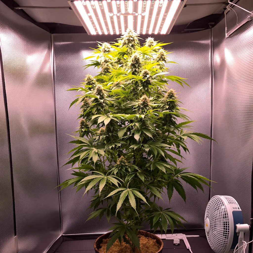 Mickey Kush 25% indica / 75% sativa flower with visible trichomes