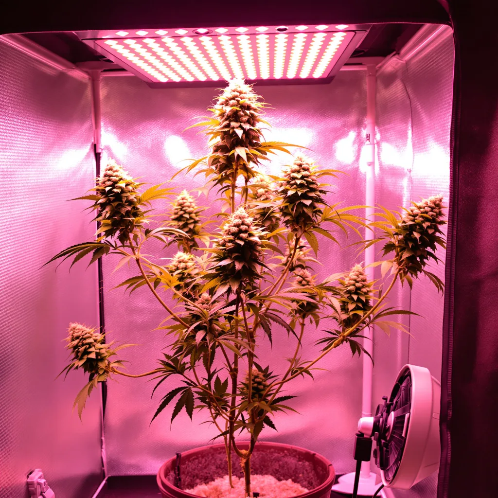 Midnight 40% indica / 50% sativa flower with visible trichomes