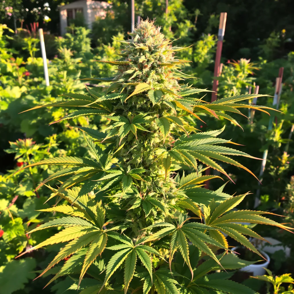 Mimosa 70% indica / 50% sativa flower with visible trichomes