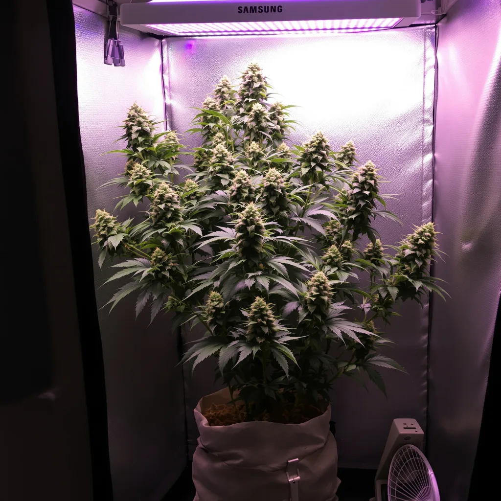 Mint 52% indica / 48% sativa flower with visible trichomes