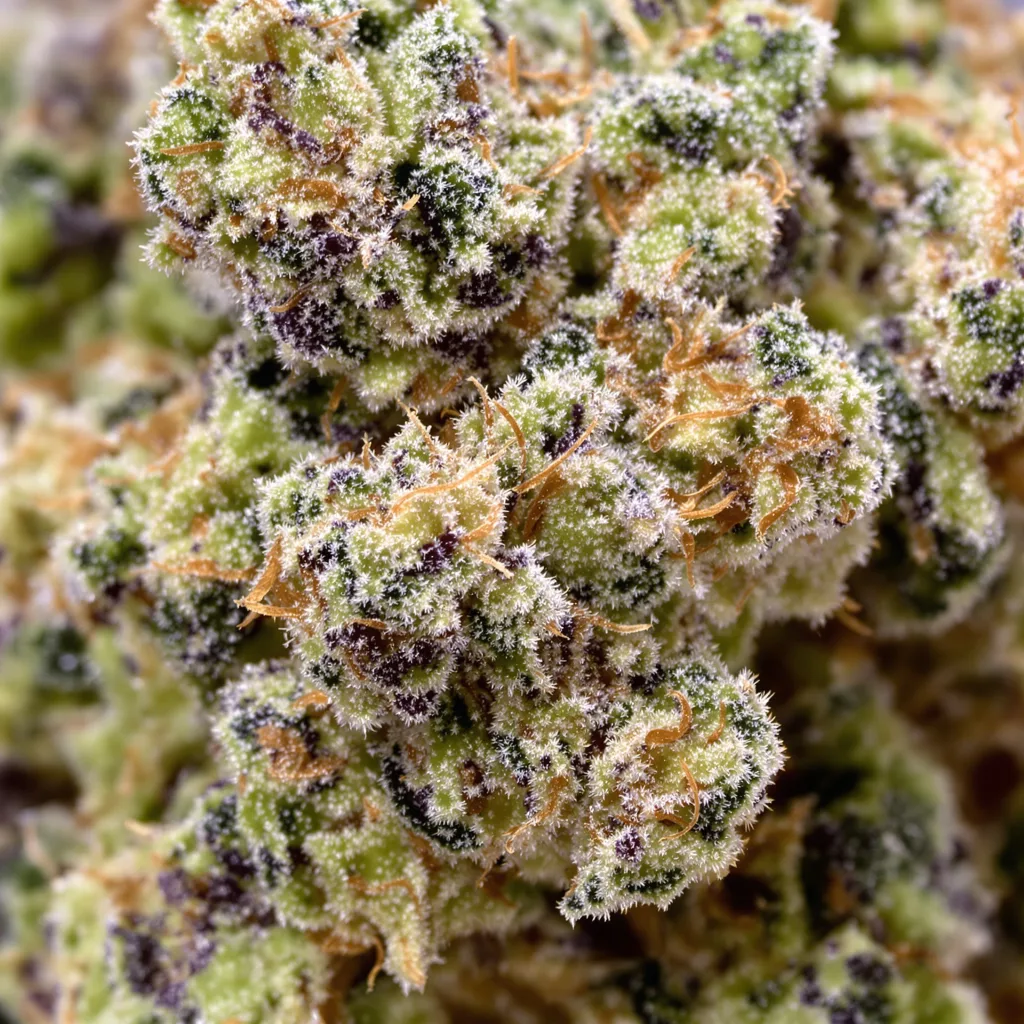 Mint cannabis bud close-up showing balanced bud structure with frosted trichomes