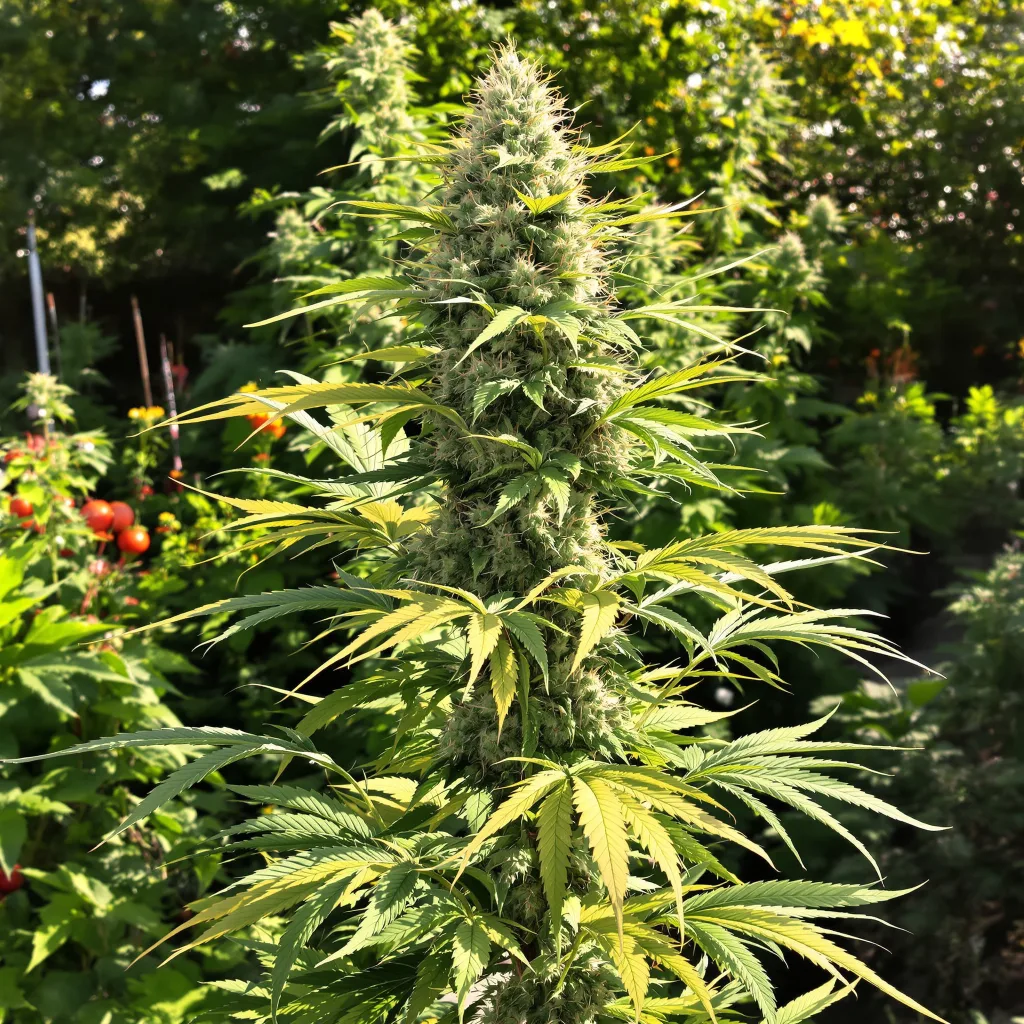 Misty Kush 47% indica / 53% sativa flower with visible trichomes