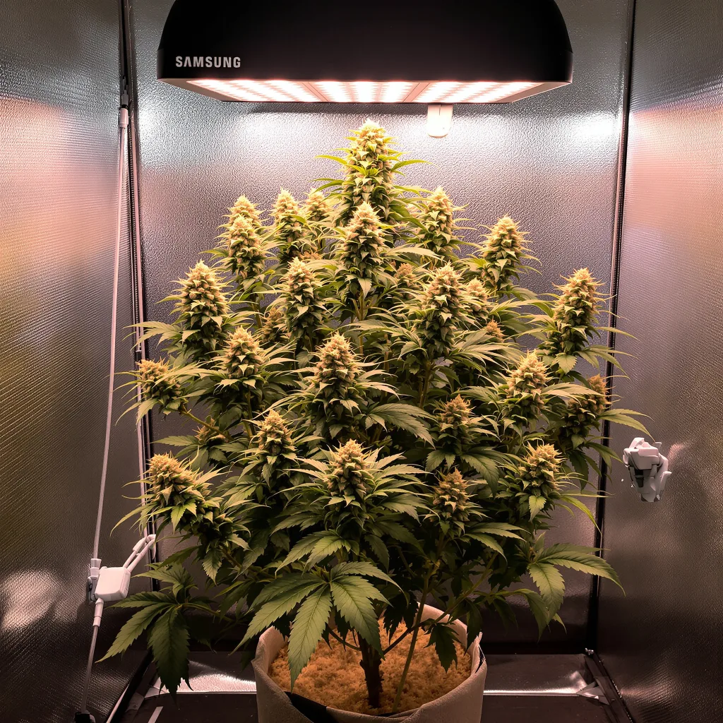 MK Ultra 50% indica / 50% sativa flower with visible trichomes