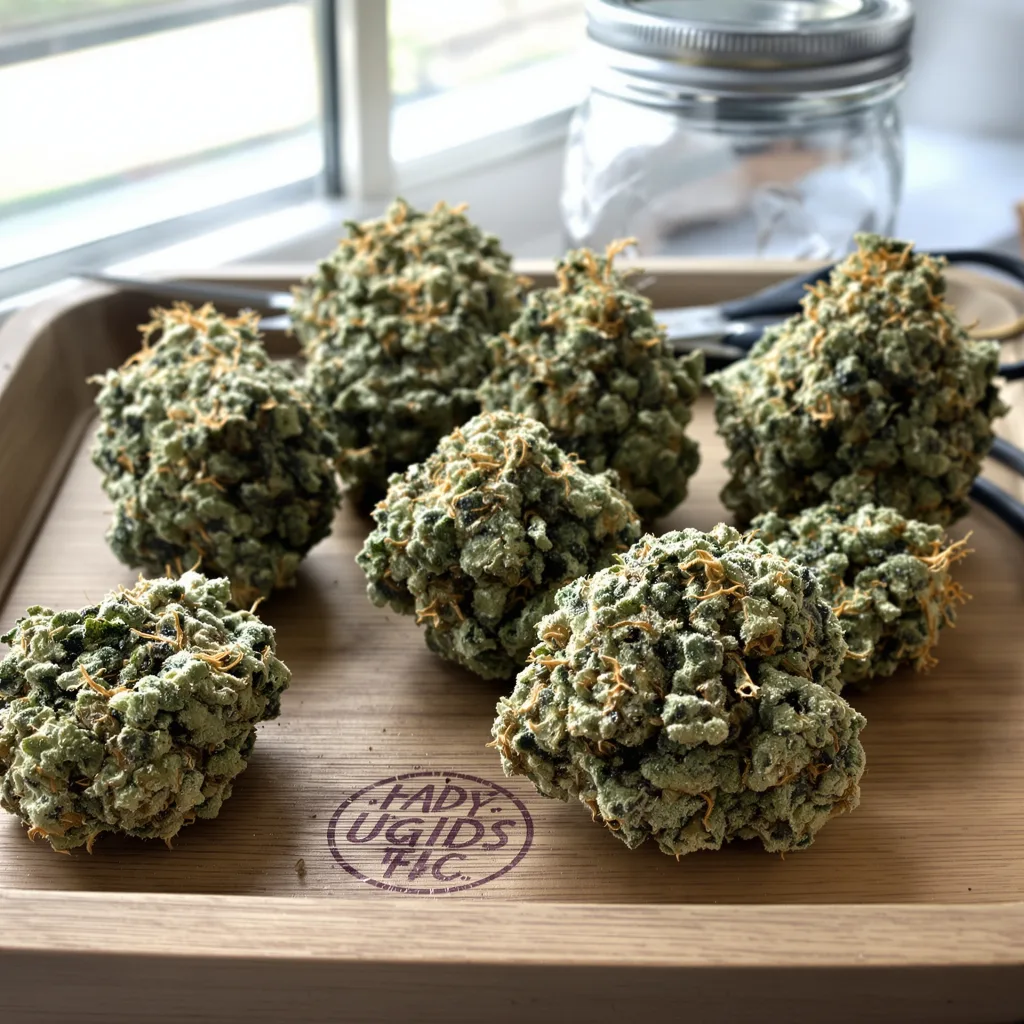 Mob Boss 40% indica / 60% sativa flower with visible trichomes