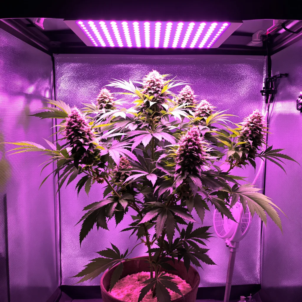 Money Maker 87% indica / 13% sativa flower with visible trichomes