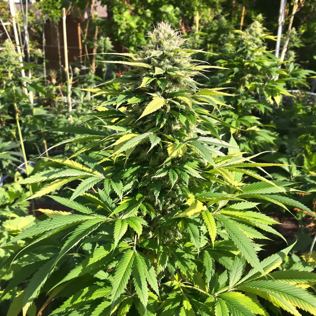 Mr. Nice 68% indica / 32% sativa flower with visible trichomes