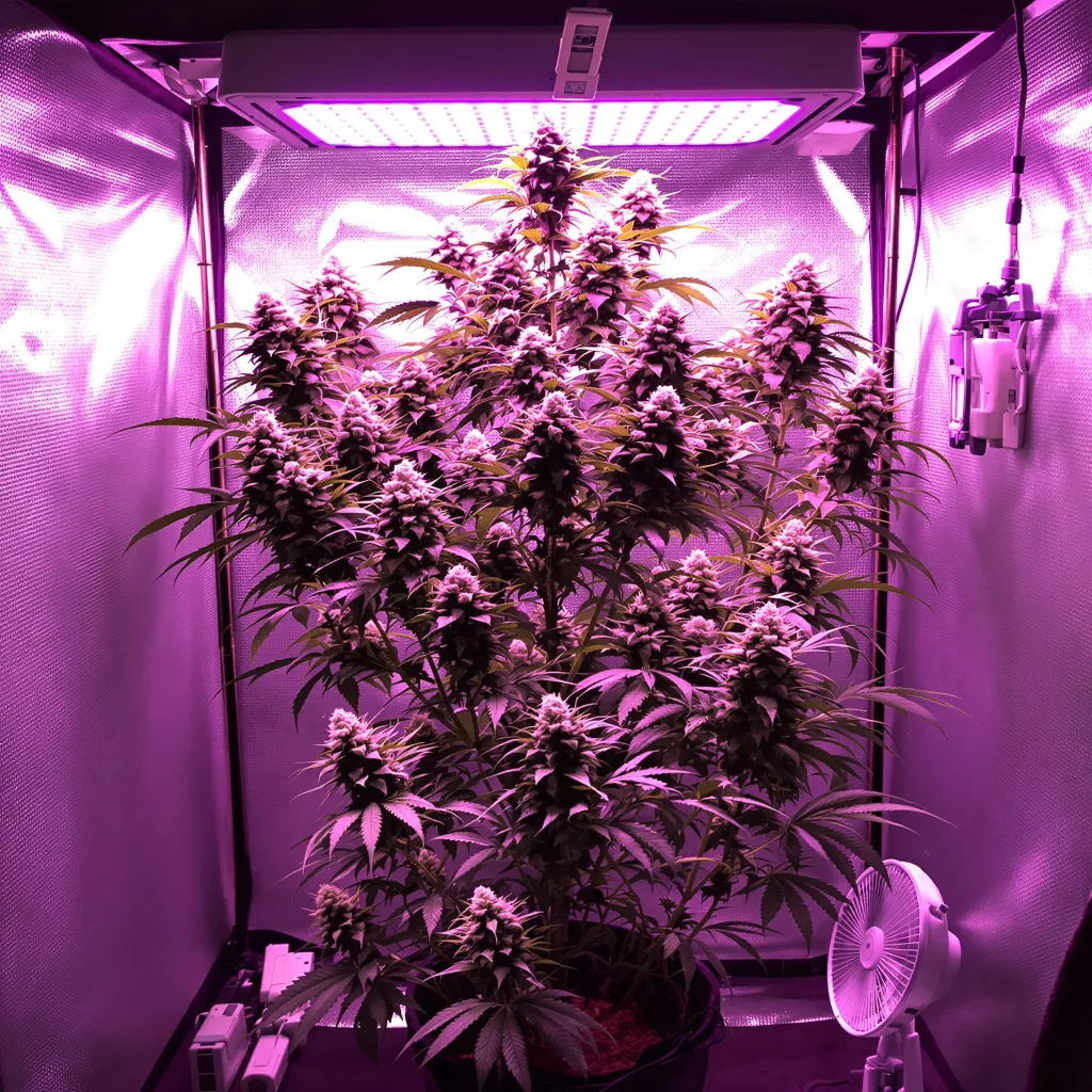 Nebula 40% indica / 60% sativa flower with visible trichomes