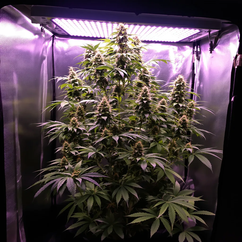 Neptune Kush 10% indica / 90% sativa flower with visible trichomes
