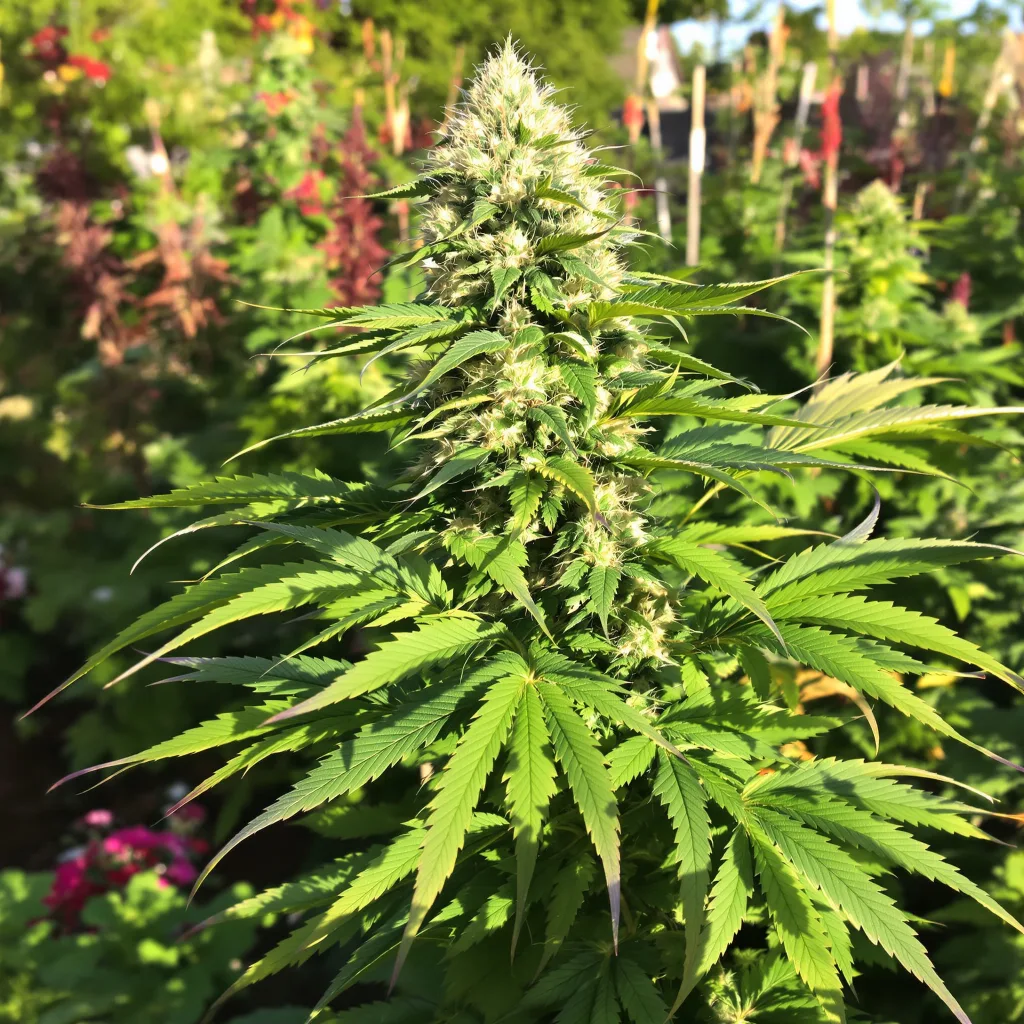 Neptune OG 76% indica / 24% sativa flower with visible trichomes