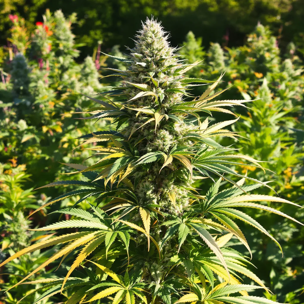 Nordle 60% indica / 40% sativa flower with visible trichomes