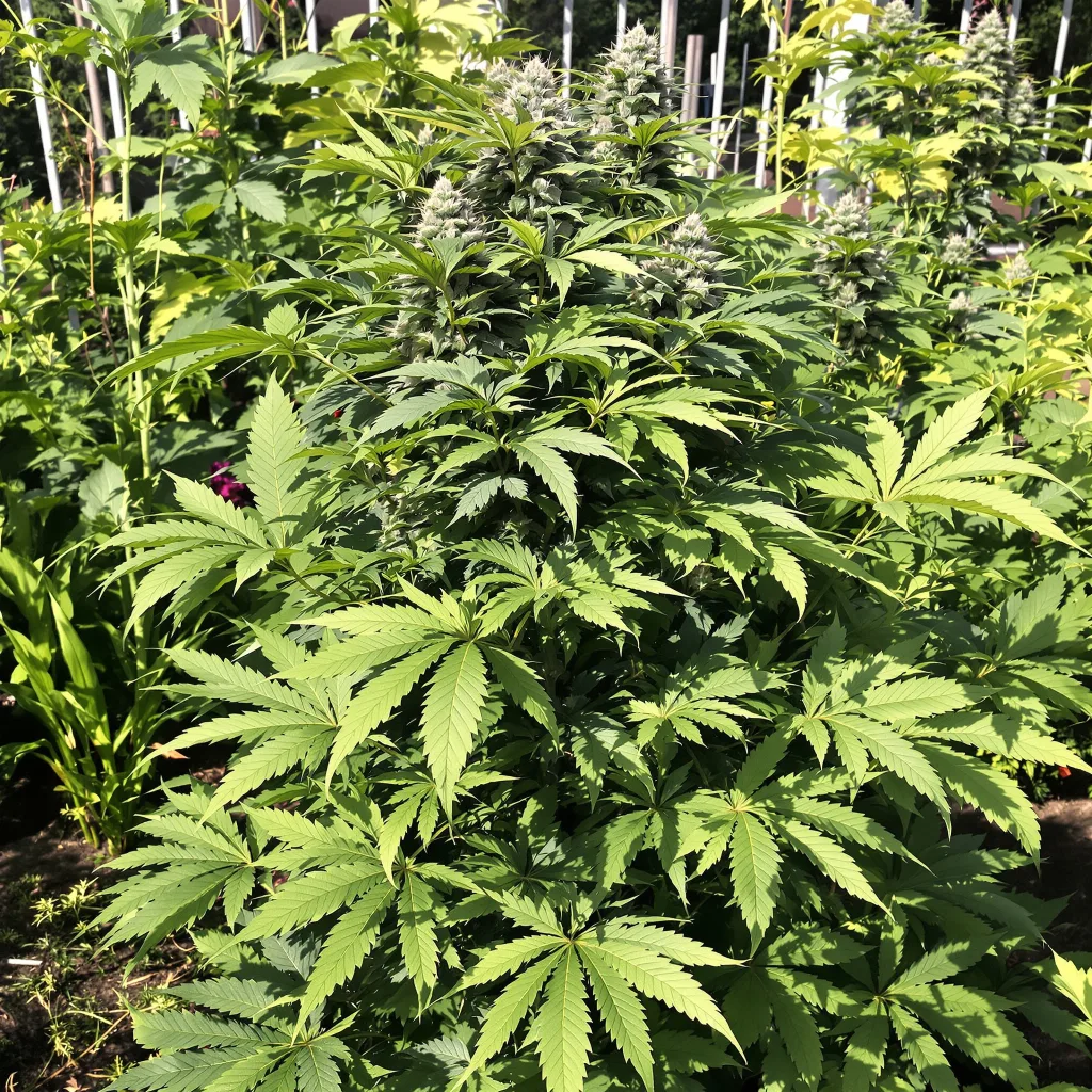 Nuken 70% indica / 20% sativa flower with visible trichomes