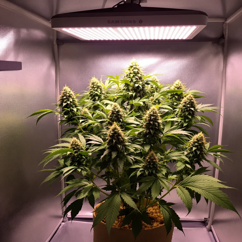 Nutter 65% indica / 35% sativa flower with visible trichomes