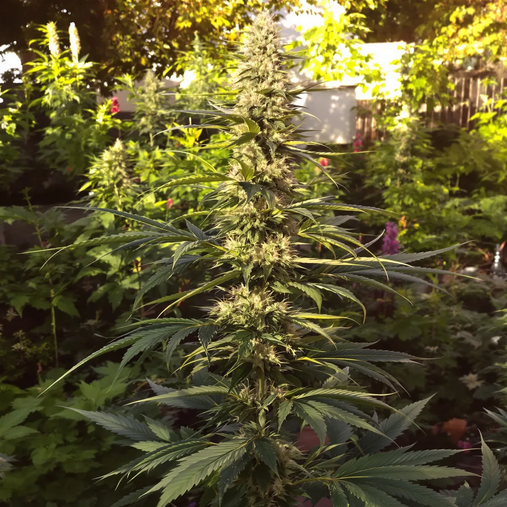 NY-47 23% indica / 77% sativa flower with visible trichomes