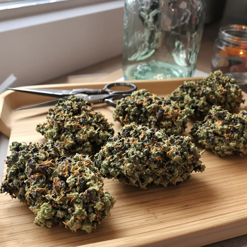Obama Kush 74% indica / 26% sativa flower with visible trichomes