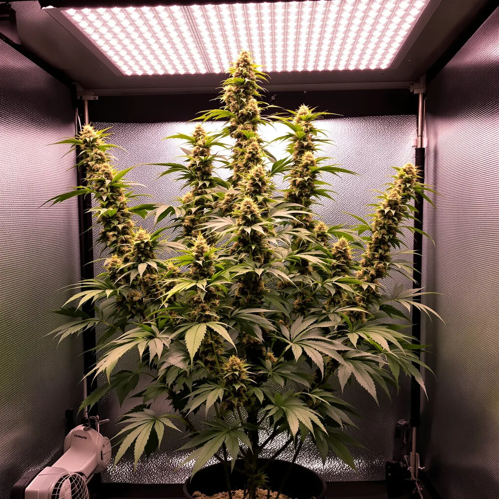 OCAs Cloud 9 16% indica / 84% sativa flower with visible trichomes