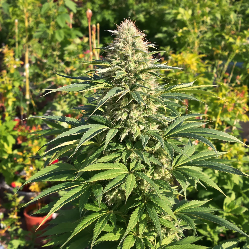 OG Cheese 75% indica / 25% sativa flower with visible trichomes