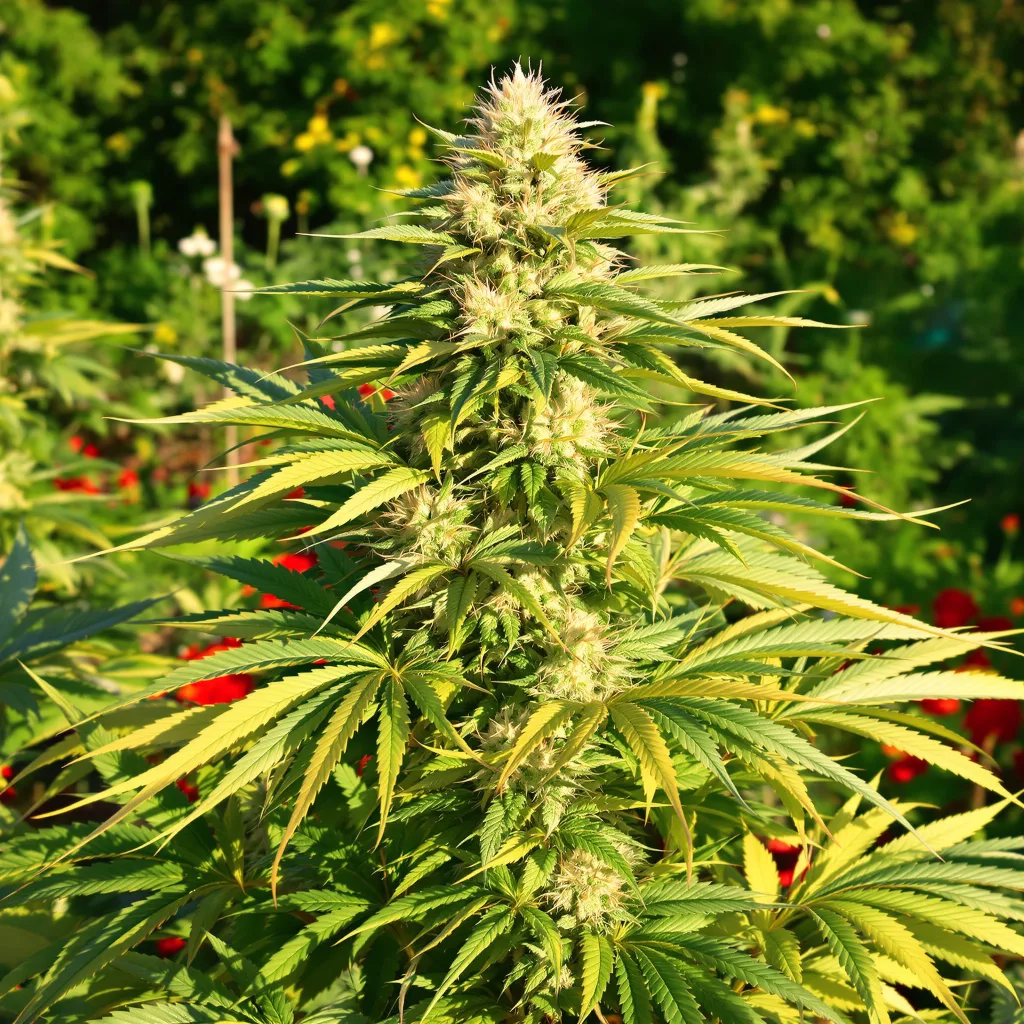 OG Kush 55% indica / 45% sativa flower with visible trichomes