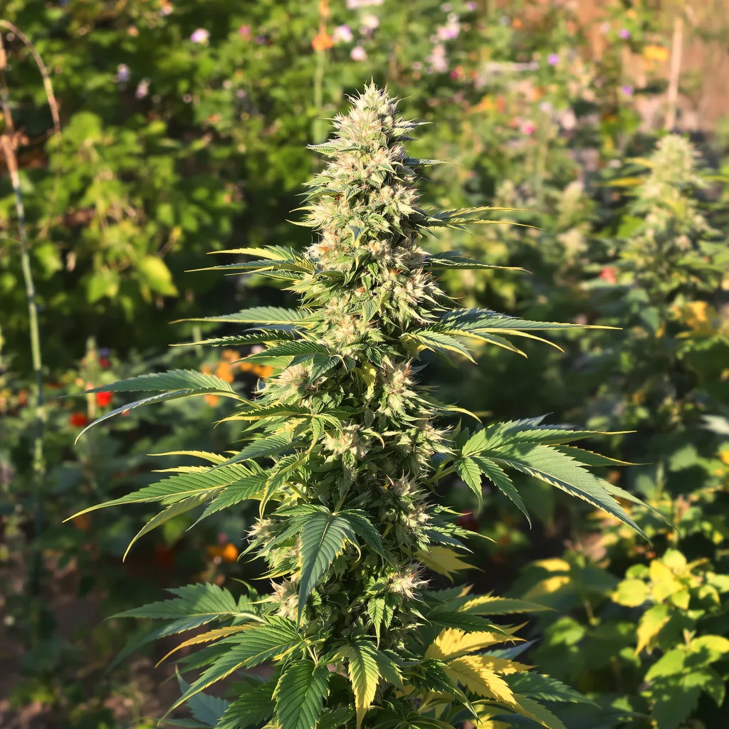 OG Kush 55% indica / 45% sativa flower with visible trichomes