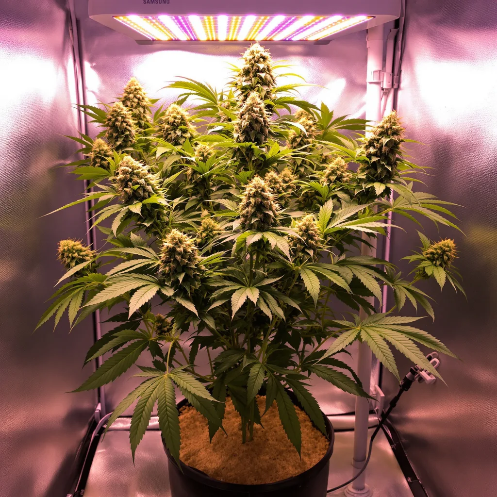 Ogre Berry 65% indica / 35% sativa flower with visible trichomes
