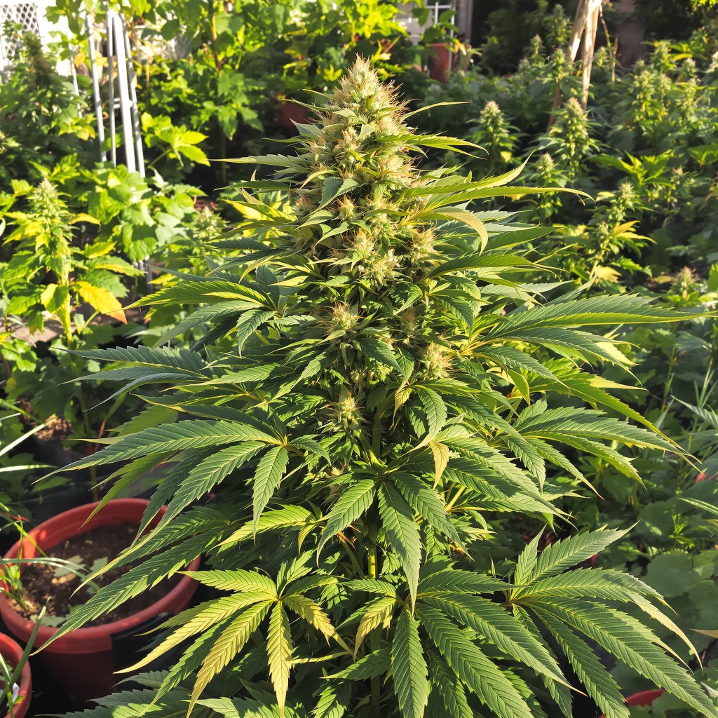 Ogre Berry 65% indica / 35% sativa flower with visible trichomes