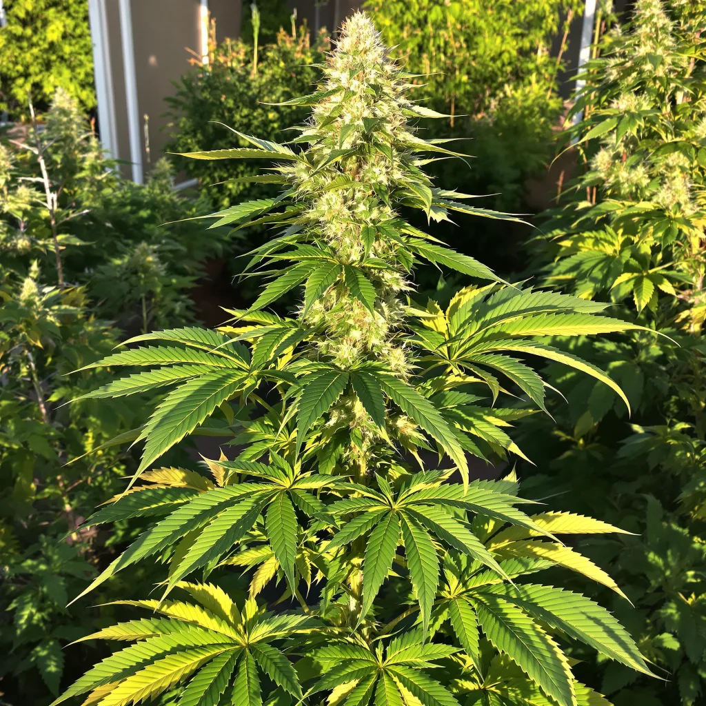 Old School OG 76% indica / 24% sativa flower with visible trichomes