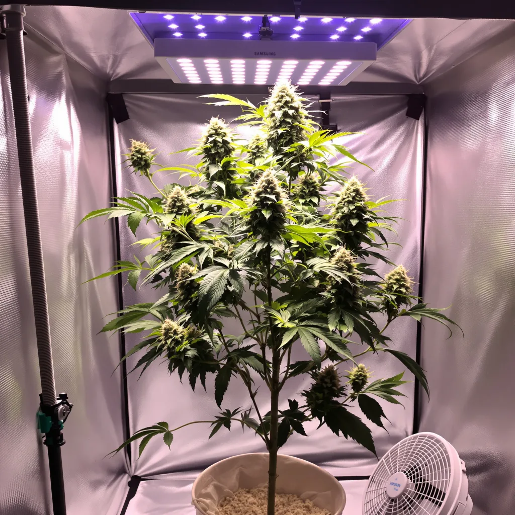 Opium 62% indica / 38% sativa flower with visible trichomes