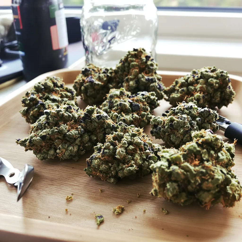 Orange Bud 79% indica / 21% sativa flower with visible trichomes