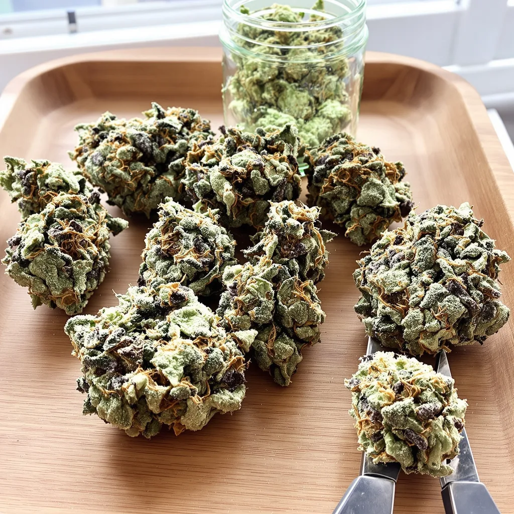 Orange Haze 40% indica / 60% sativa flower with visible trichomes