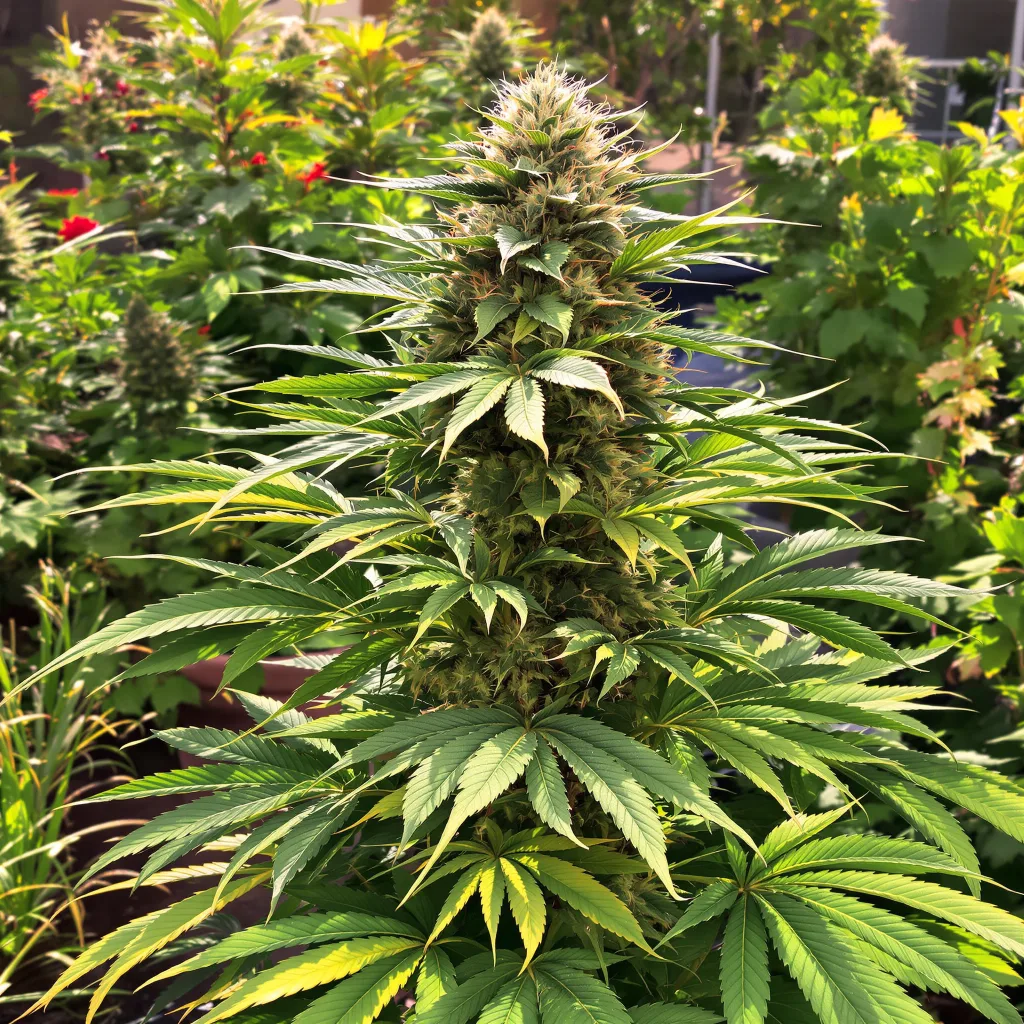Oregon Peach 83% indica / 17% sativa flower with visible trichomes