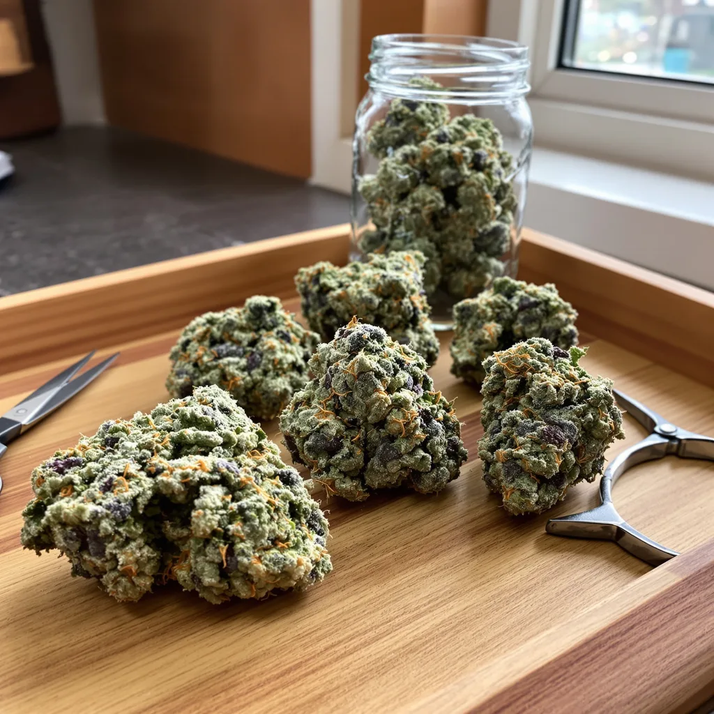 Original Glue 60% indica / 40% sativa flower with visible trichomes