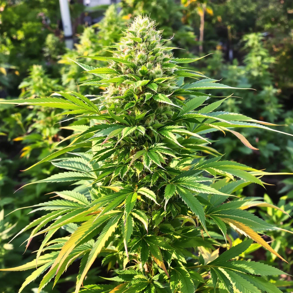 Ortega 75% indica / 25% sativa flower with visible trichomes