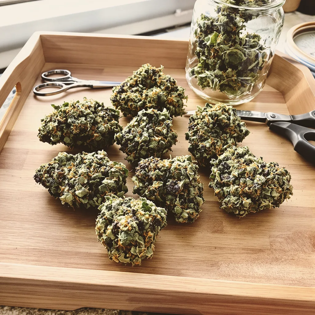 P-51 86% indica / 14% sativa flower with visible trichomes