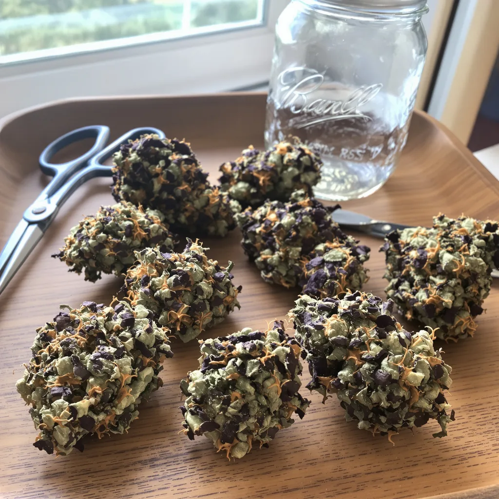 Pamelina 79% indica / 21% sativa flower with visible trichomes