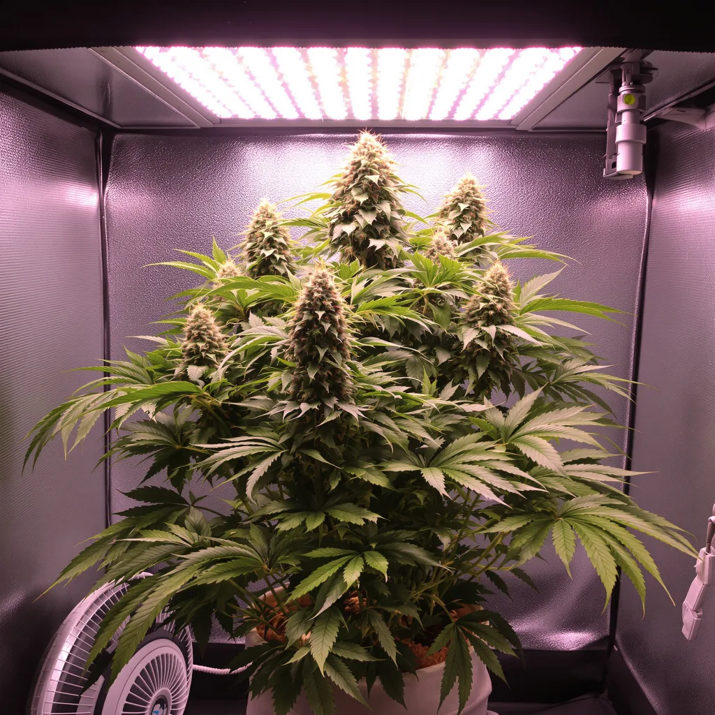 Papaya Cookies 76% indica / 24% sativa flower with visible trichomes