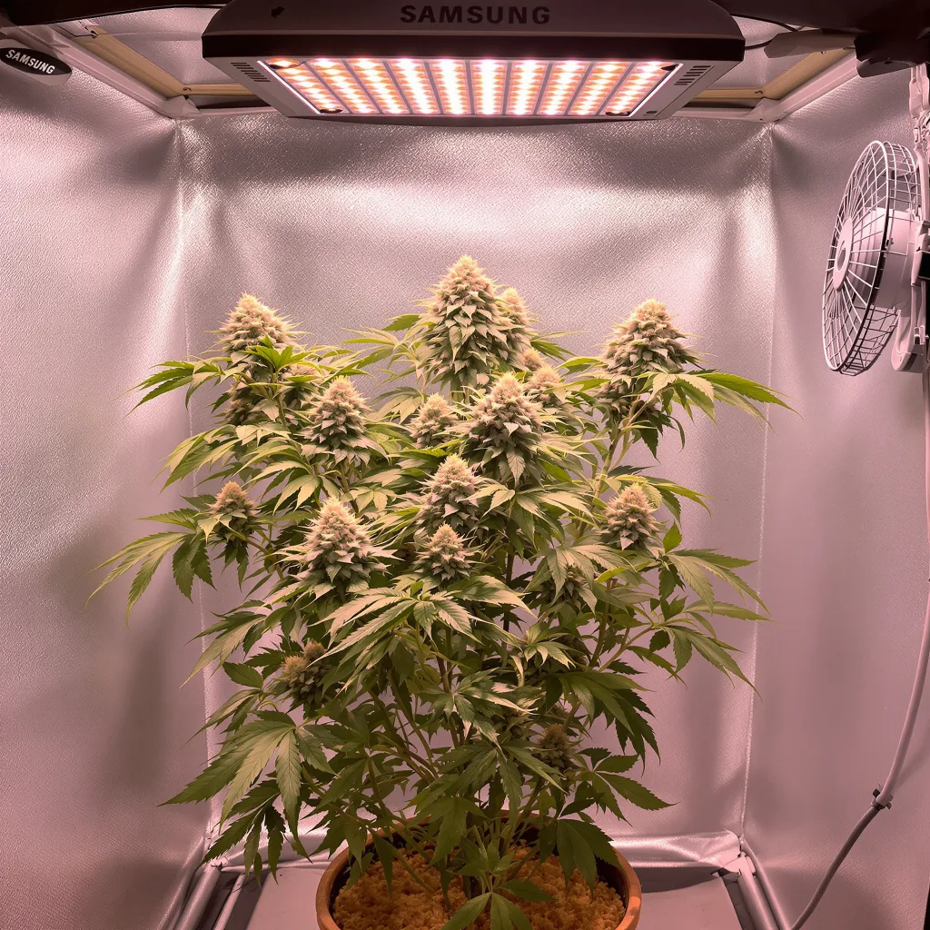 Pennywise CBD 58% indica / 42% sativa flower with visible trichomes