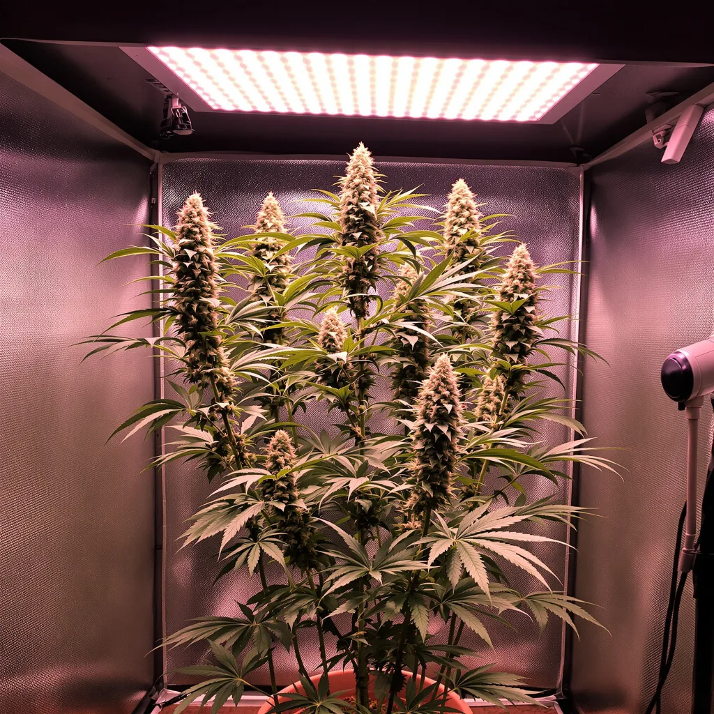 Permafrost 30% indica / 70% sativa flower with visible trichomes