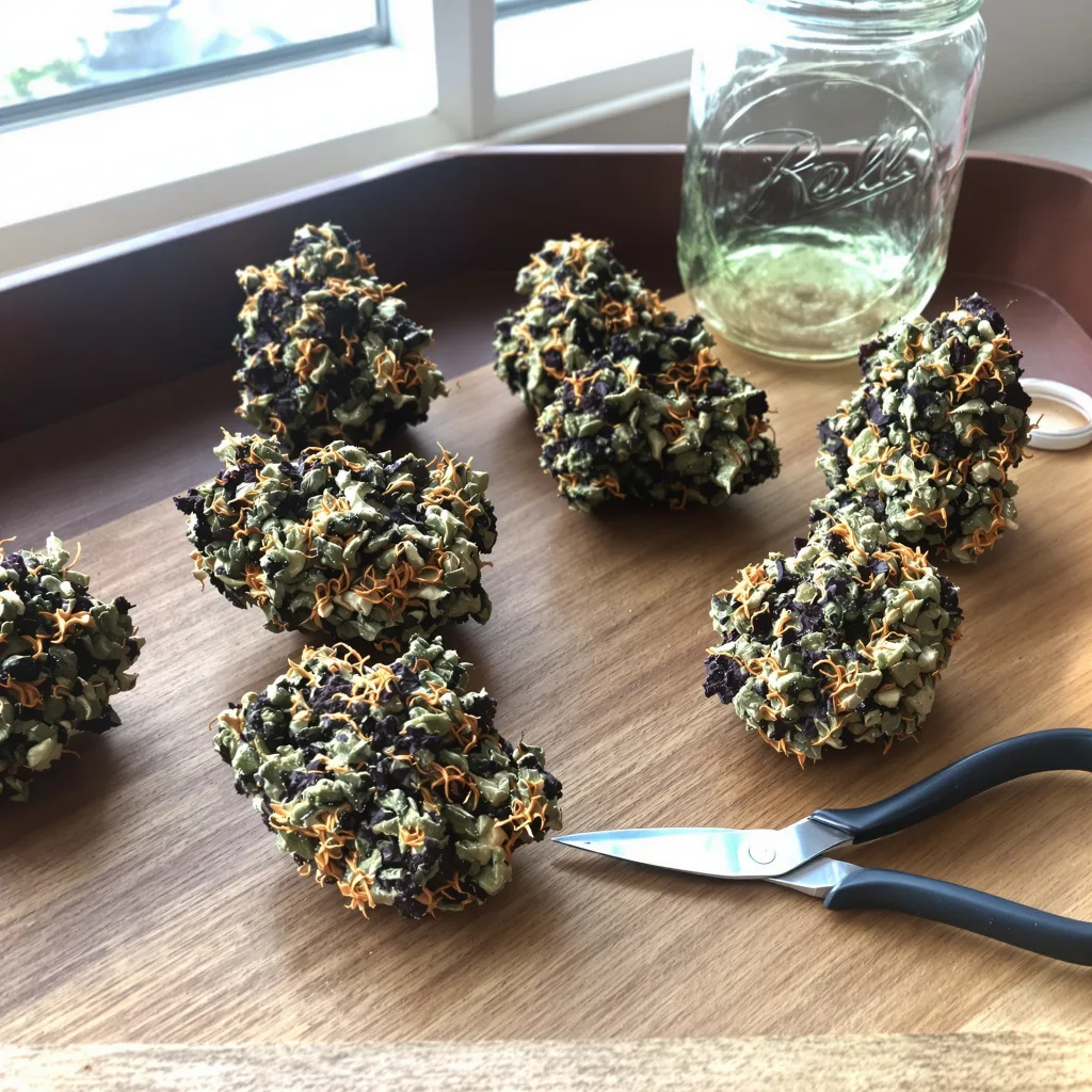 Pez 77% indica / 23% sativa flower with visible trichomes