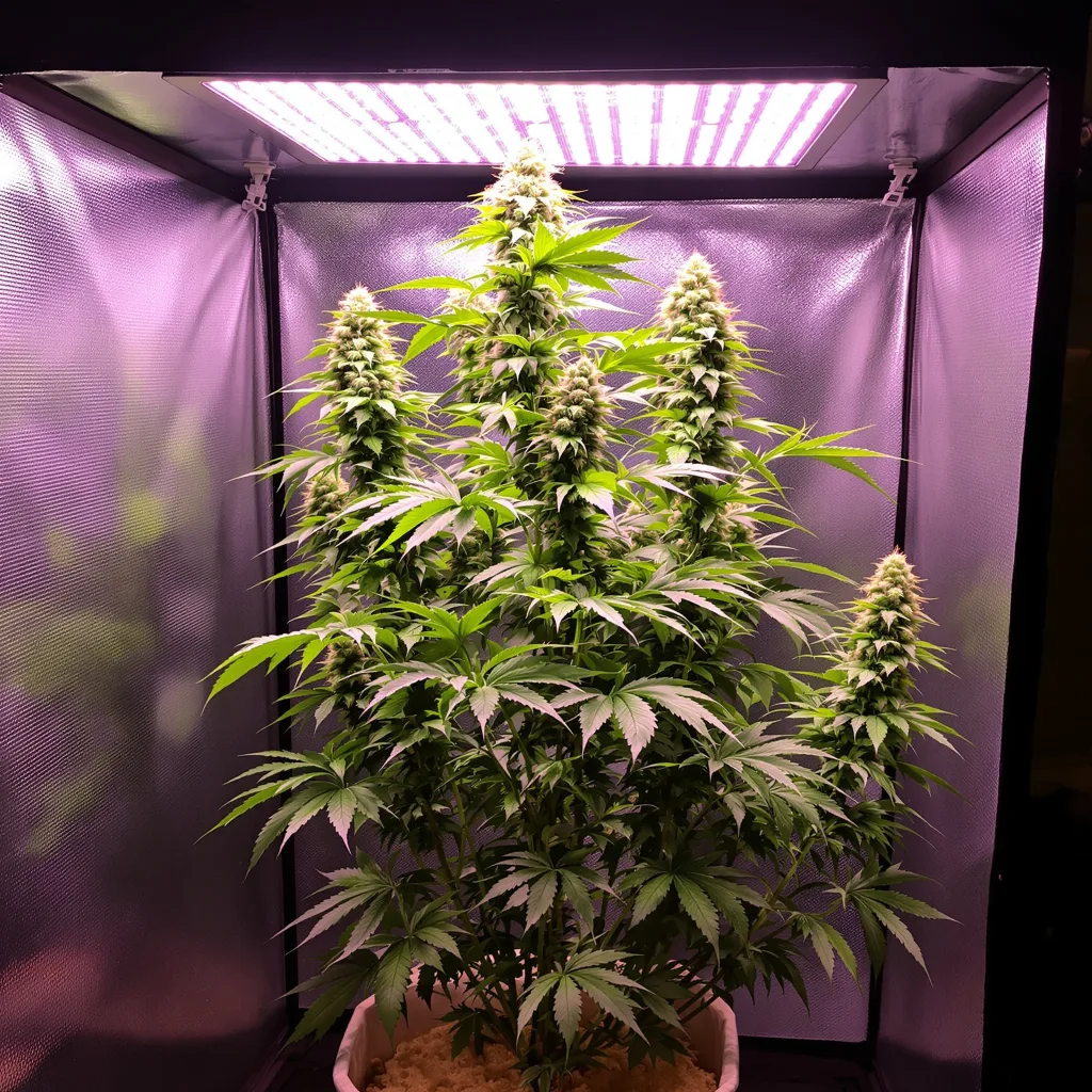 Pine 8% indica / 92% sativa flower with visible trichomes