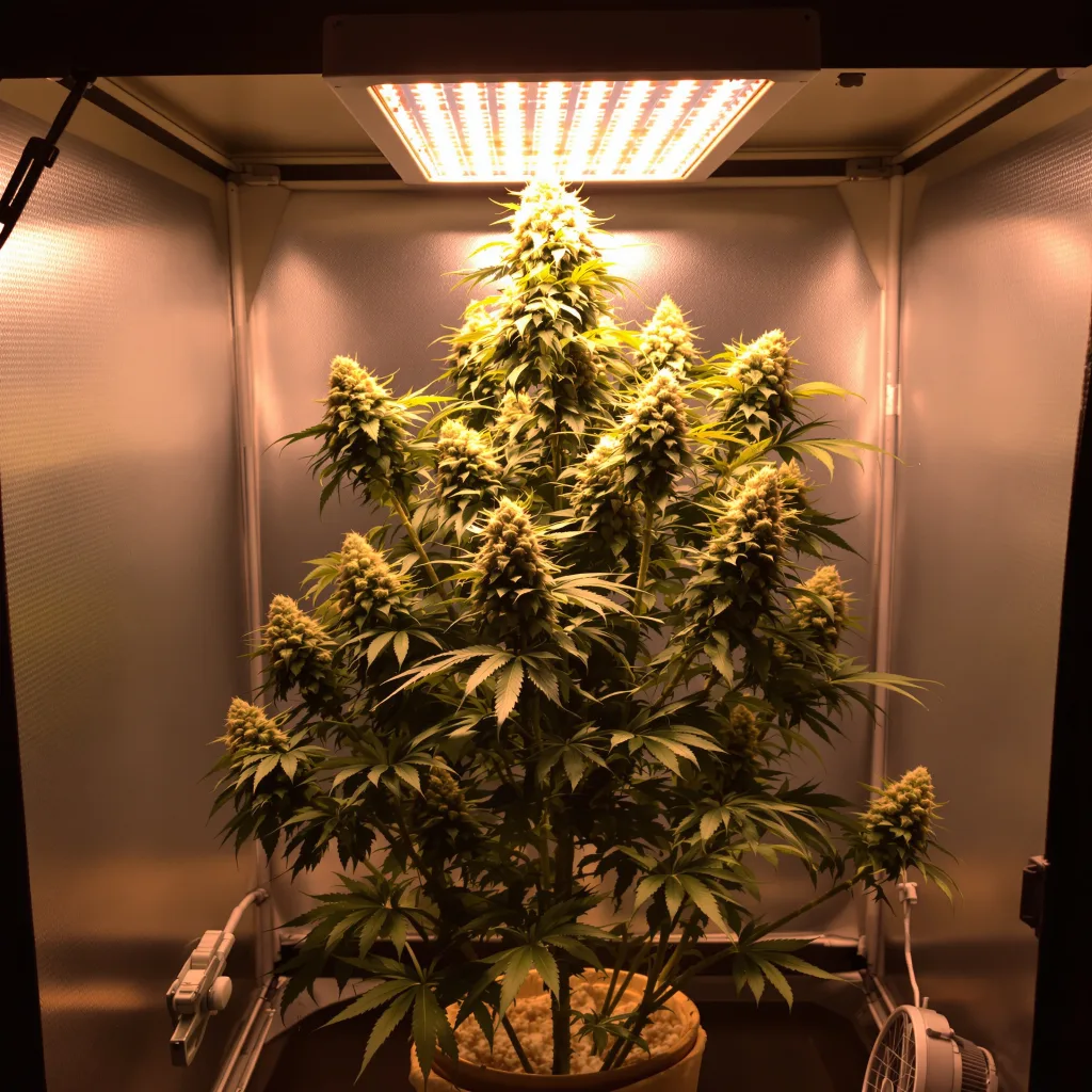 Pineapple 50% indica / 50% sativa flower with visible trichomes
