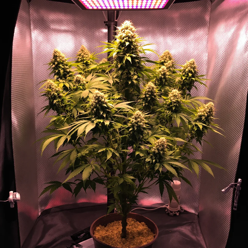 Pineapple Diesel 50% indica / 50% sativa flower with visible trichomes