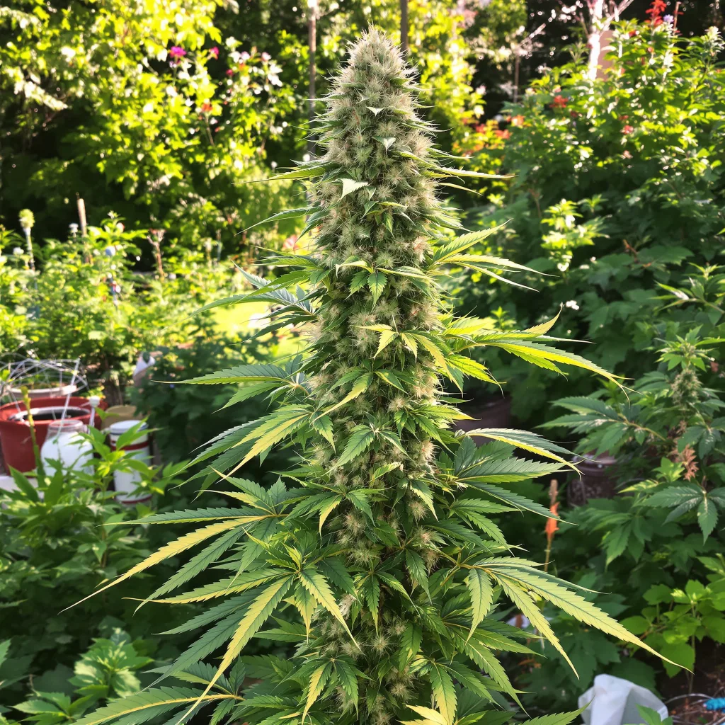 Pineapple Diesel 50% indica / 50% sativa flower with visible trichomes