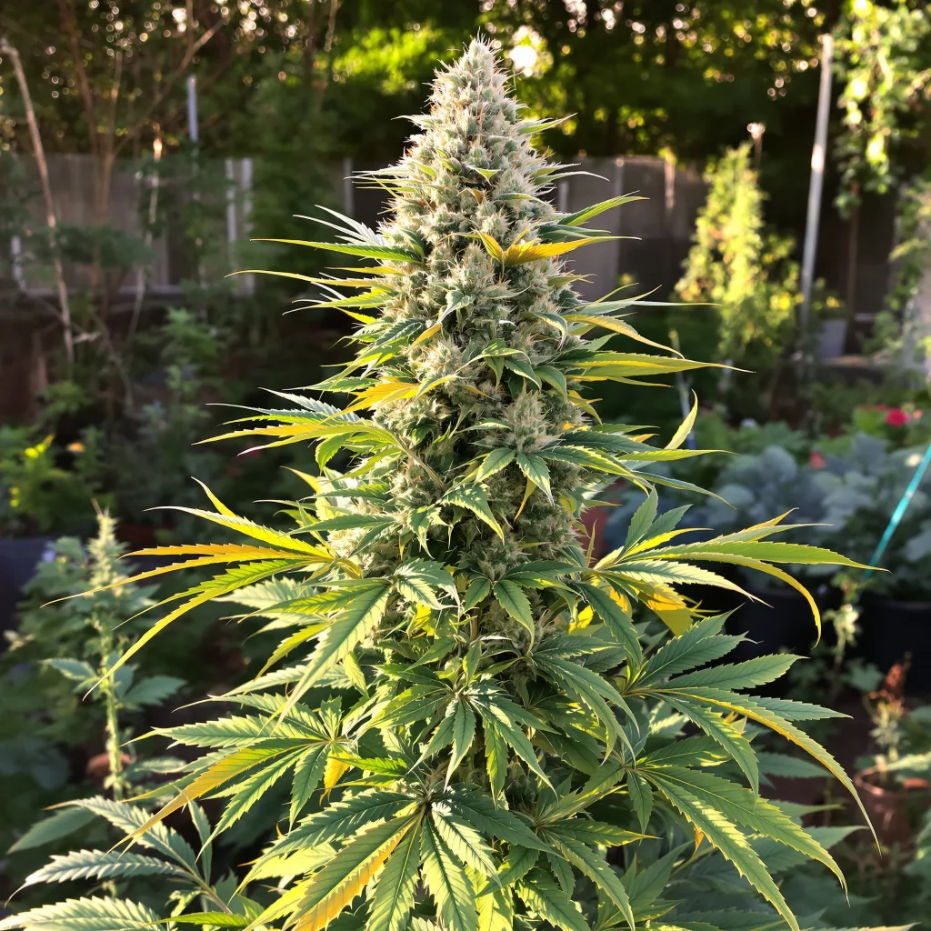 Pineapple 50% indica / 50% sativa flower with visible trichomes