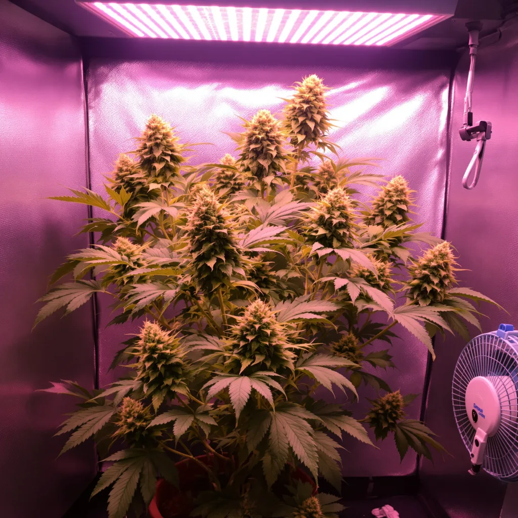 Pineapple Kush 40% indica / 50% sativa flower with visible trichomes