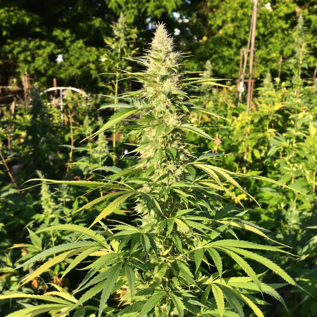 Pineapple Mayhem 11% indica / 89% sativa flower with visible trichomes