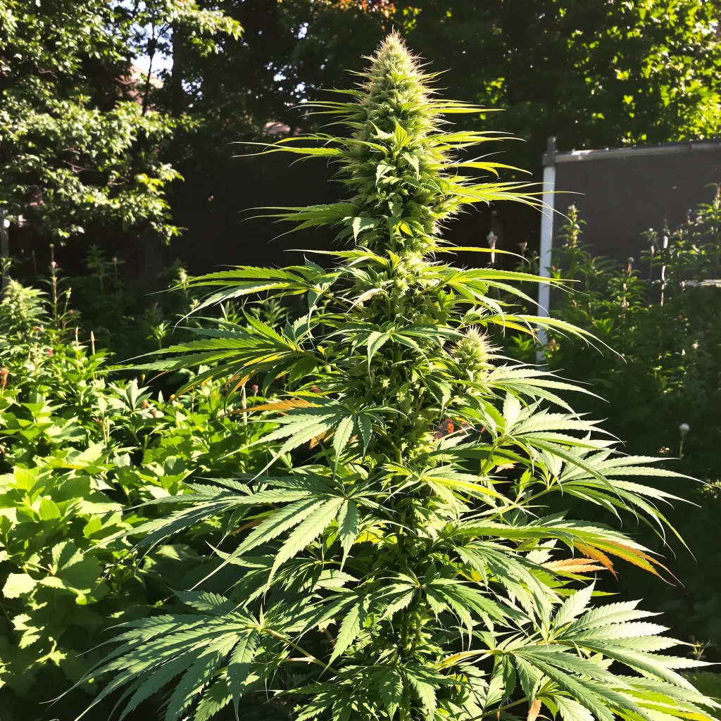 Pineapple Thai 50% indica / 100% sativa flower with visible trichomes