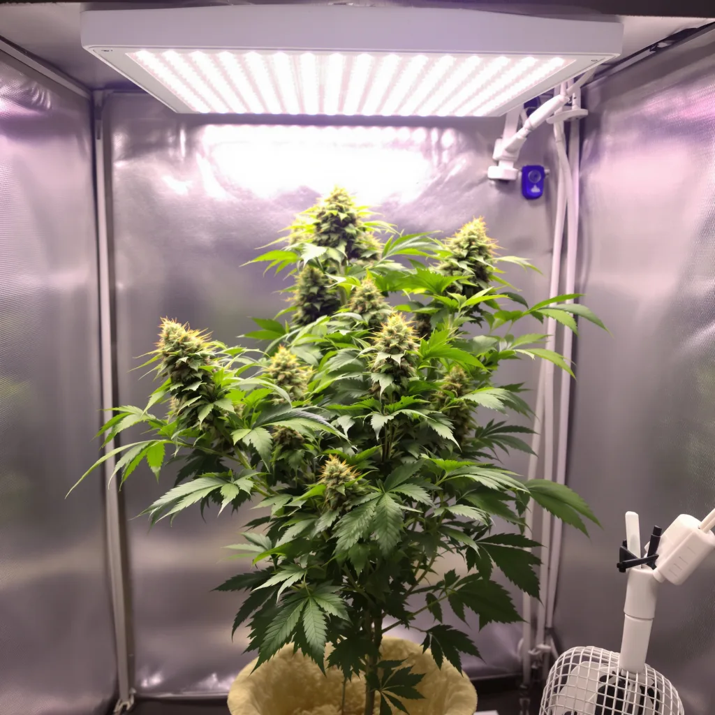 Platinum Bubba 74% indica / 26% sativa flower with visible trichomes