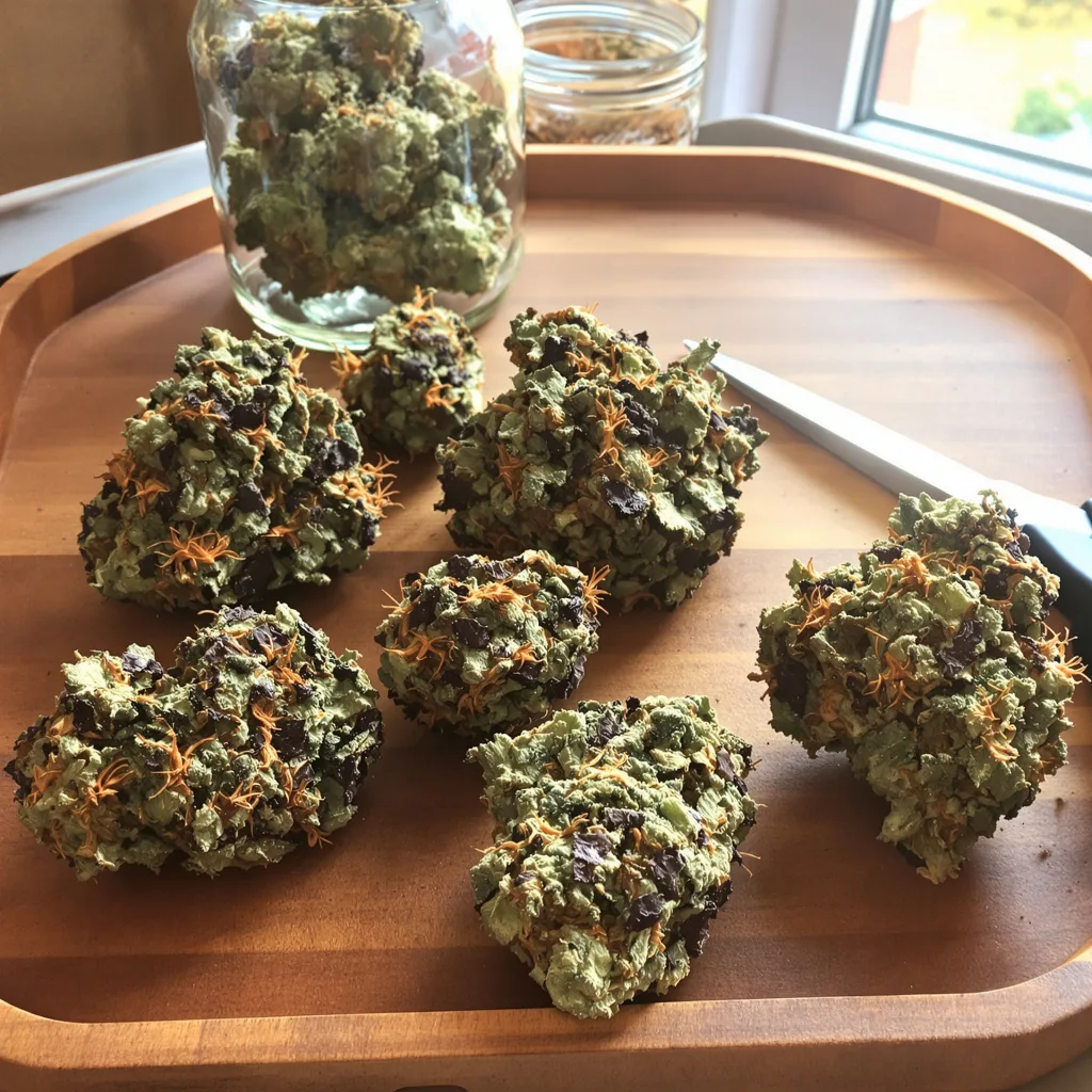 Platinum Bubba Kush 70% indica / 20% sativa flower with visible trichomes