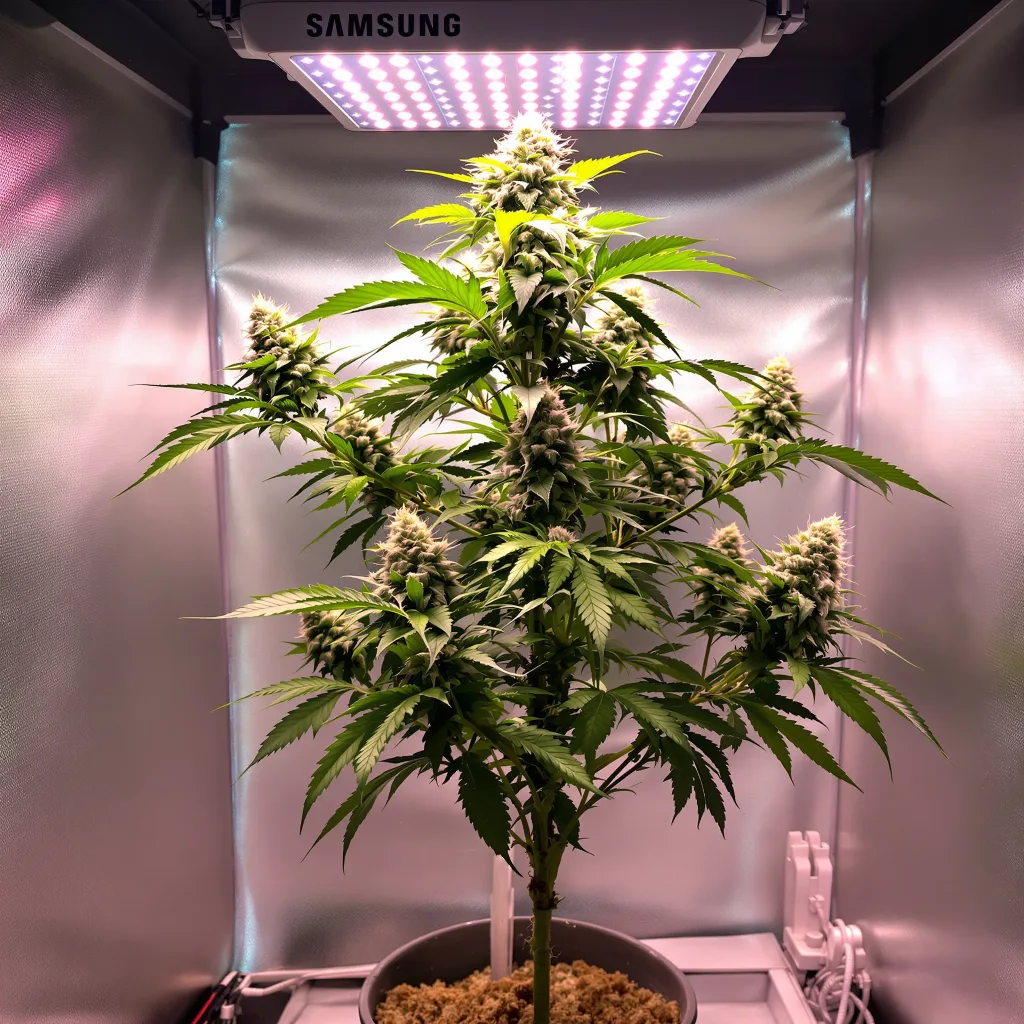 Platinum Bubba Kush 70% indica / 20% sativa flower with visible trichomes