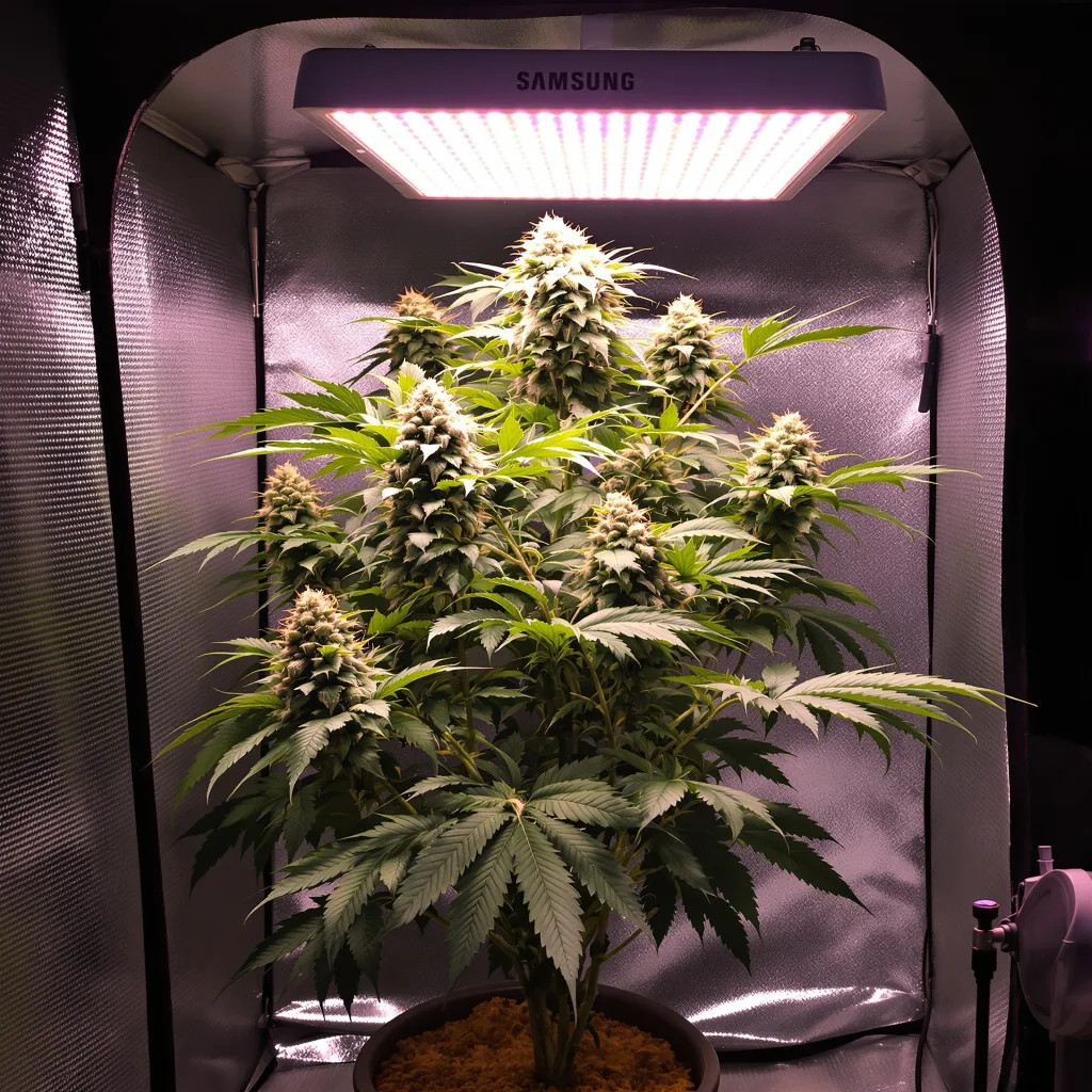 Platinum GSC 60% indica / 40% sativa flower with visible trichomes